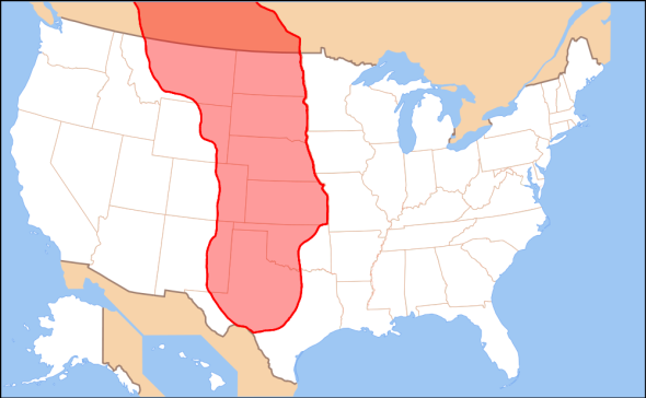 The missing link in uniting a nation. The Great Plains traditionally seen as stretching from southern Canada to the southern American states. 